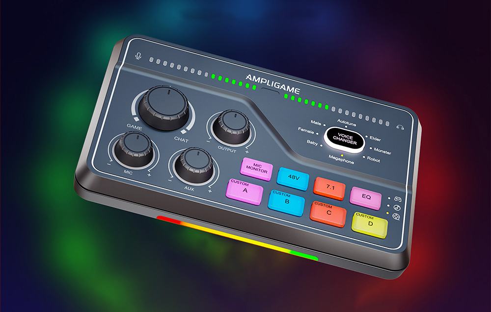 Fifine SC8 RGB gaming mixer (juodas) aprašymas - Prekės nuotrauka