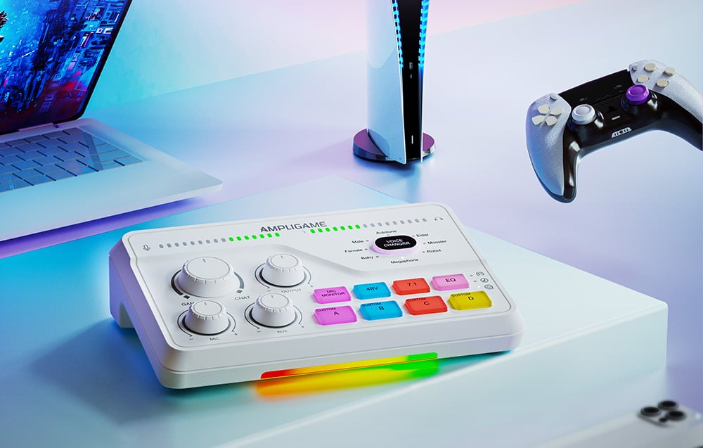 FIFINE AmpliGame SC8W Audio mikšerinis pultas | USB aprašymas - Prekės nuotrauka