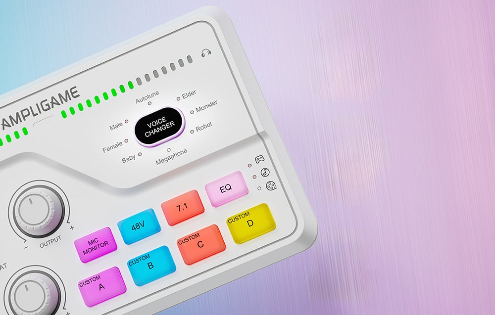 FIFINE AmpliGame SC8W Audio mikšerinis pultas | USB aprašymas - Prekės nuotrauka