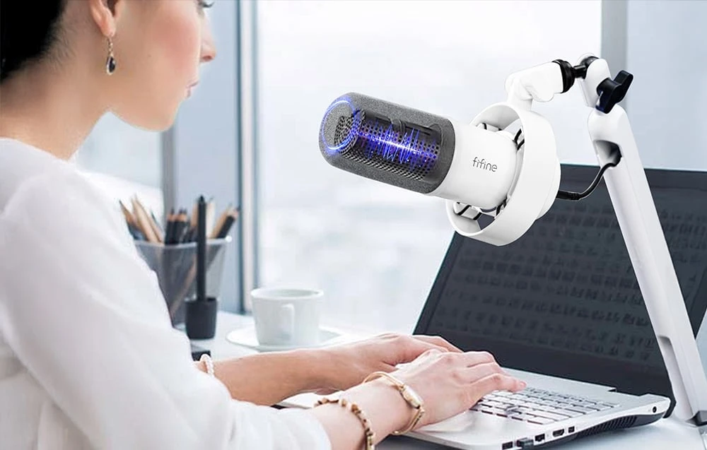 Mikrofonas dynamiczny Fifine T688W (baltas) aprašymas - Prekės nuotrauka