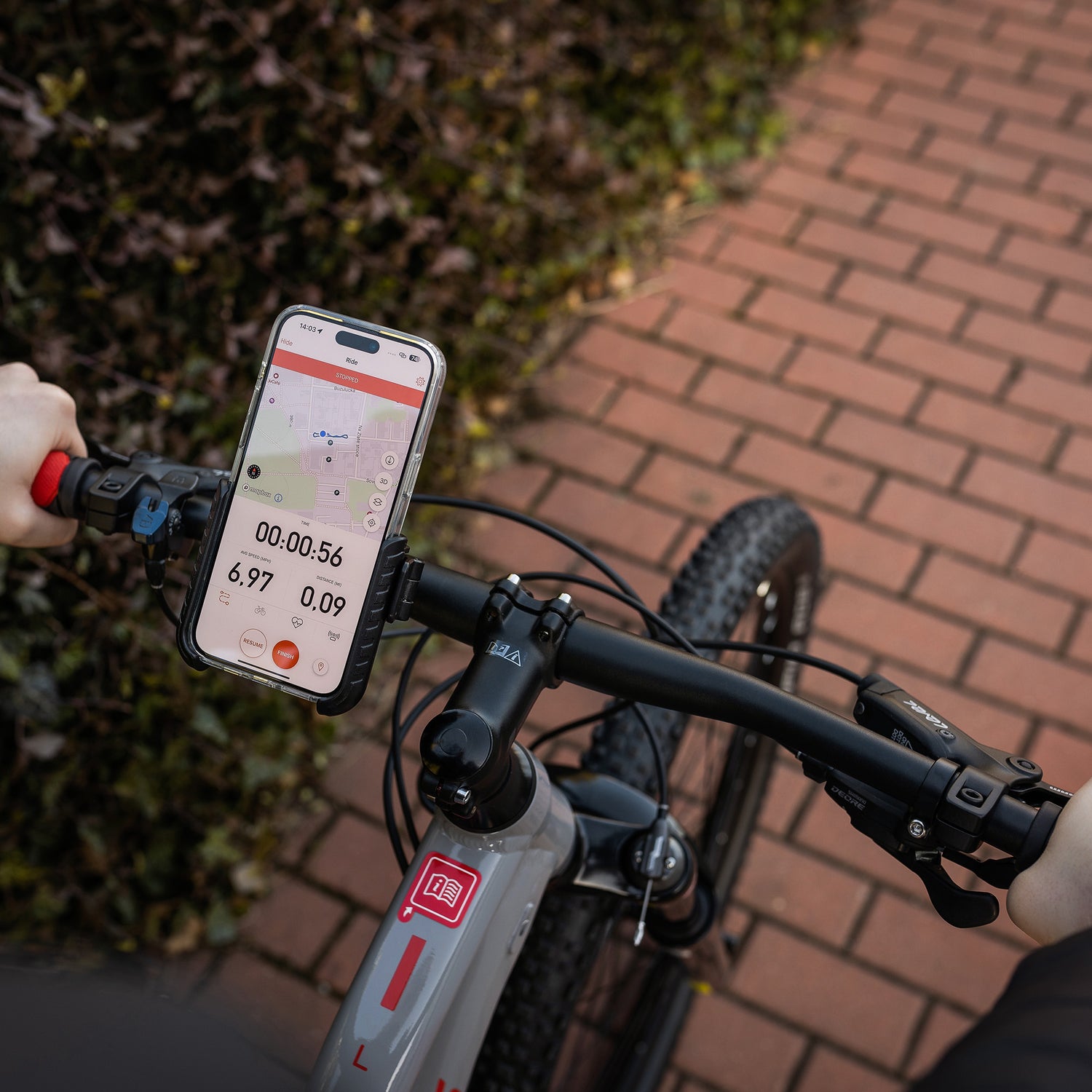 Fixed Bikee Plus | Universal holder | Hardened plastikas/Silicone pads | Juodas aprašymas - Prekės nuotrauka