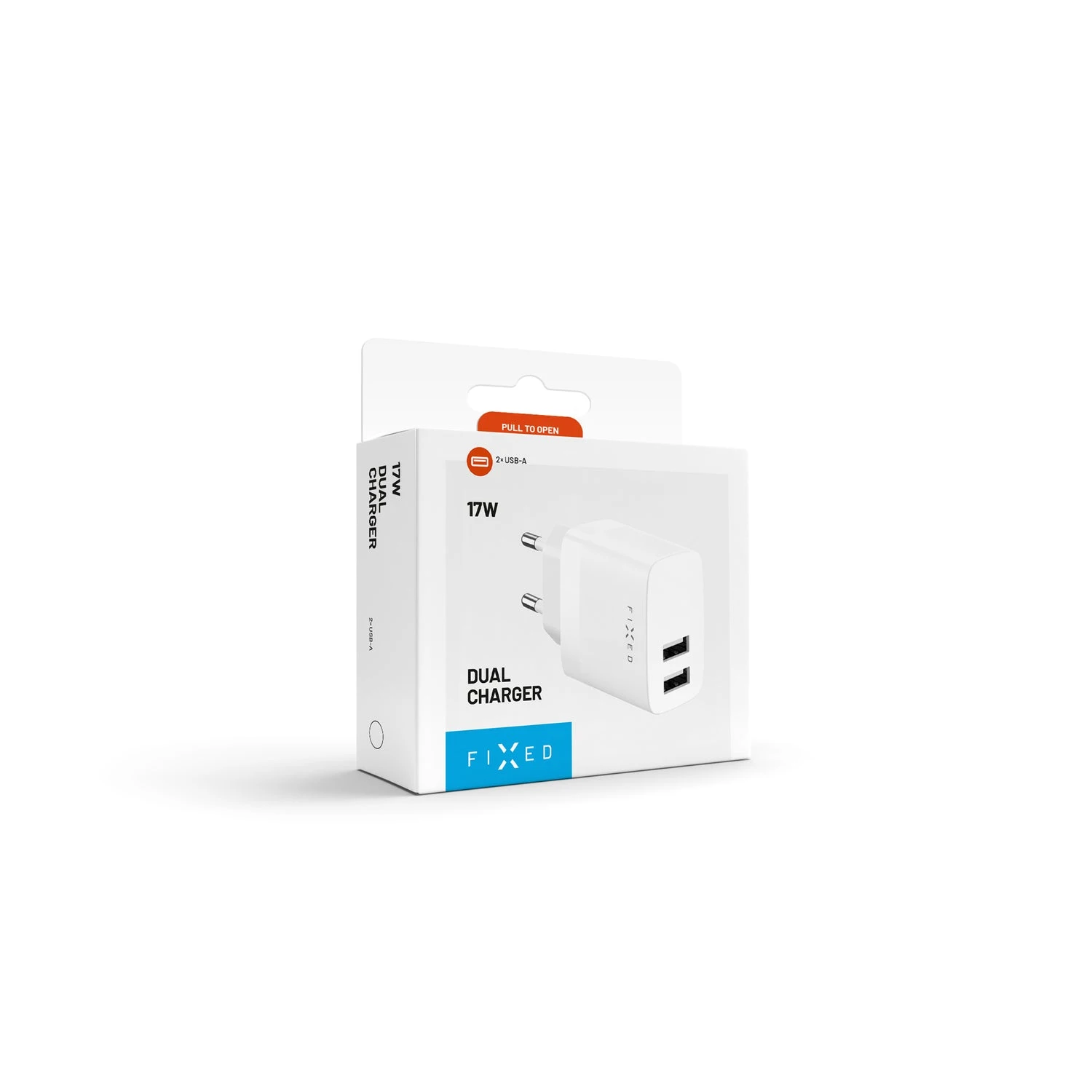 Fixed Fiksuotas USB 17W + kabelis USB/Lightning, baltas aprašymas - Prekės nuotrauka