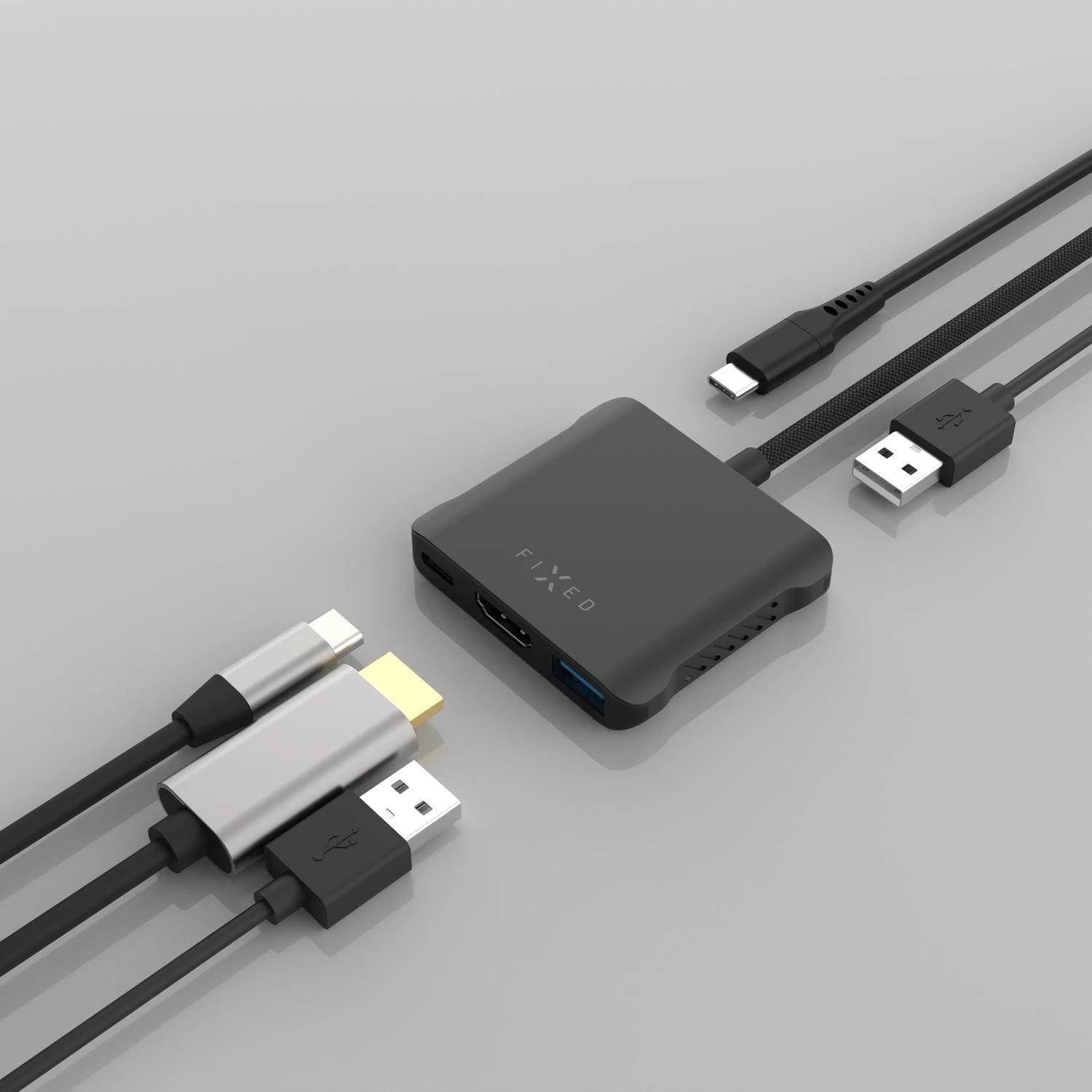 Šakotuvas FIXED HUB Quadri multiport 5 in 1, juodas aprašymas - Prekės nuotrauka Šakotuvas FIXED HUB Quadri multiport 5 in 1, juodas aprašymas - Prekės nuotrauka