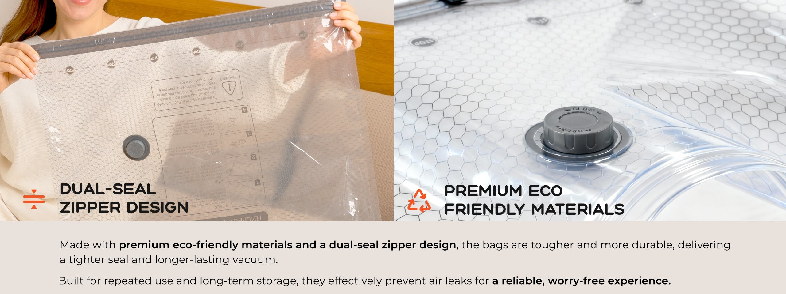 Vacuum Bags Flextail Nano krepšių rinkinys, 3 vnt. aprašymas - Prekės nuotrauka