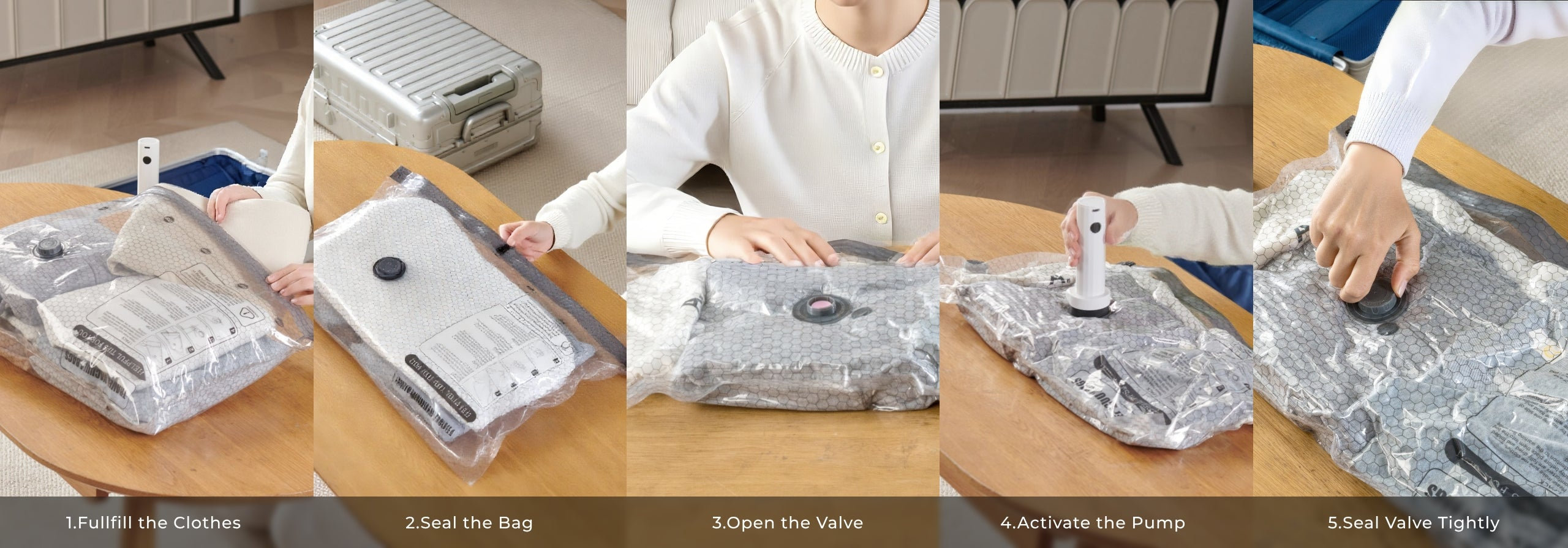 Vacuum Bags Flextail Nano krepšių rinkinys, 3 vnt. aprašymas - Prekės nuotrauka