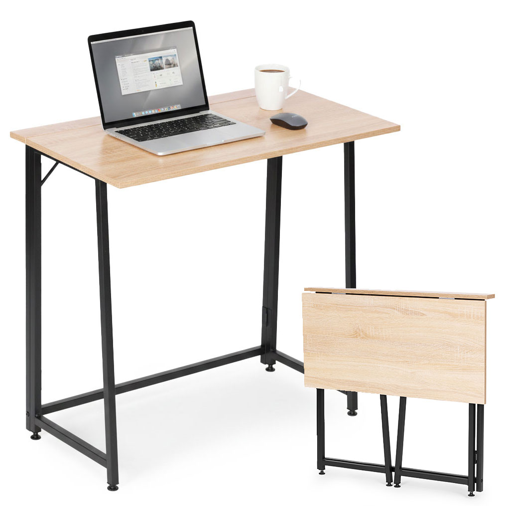 Foldable Computer Desk 80×45 cm Nešiojamas kompiuteris Table Loft Style ModernHome aprašymas - Prekės nuotrauka