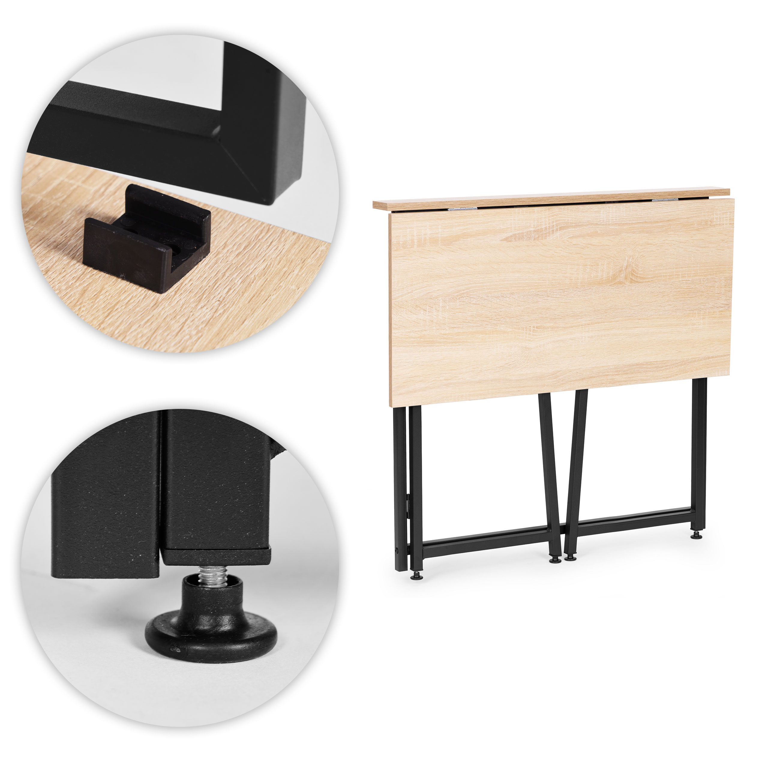 Foldable Computer Desk 80×45 cm Nešiojamas kompiuteris Table Loft Style ModernHome aprašymas - Prekės nuotrauka
