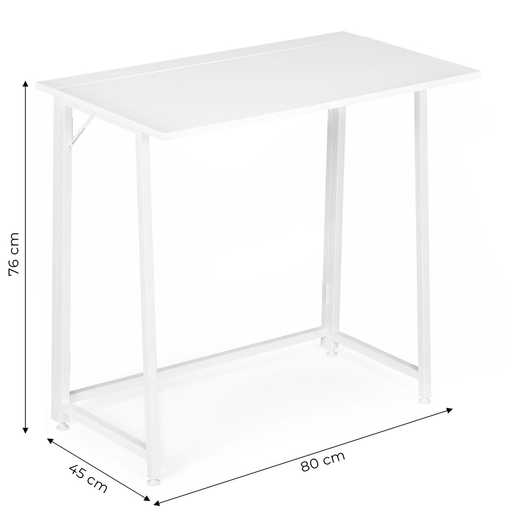 Foldable Computer Desk 80×45 cm Nešiojamas kompiuteris Table Baltas ModernHome aprašymas - Prekės nuotrauka