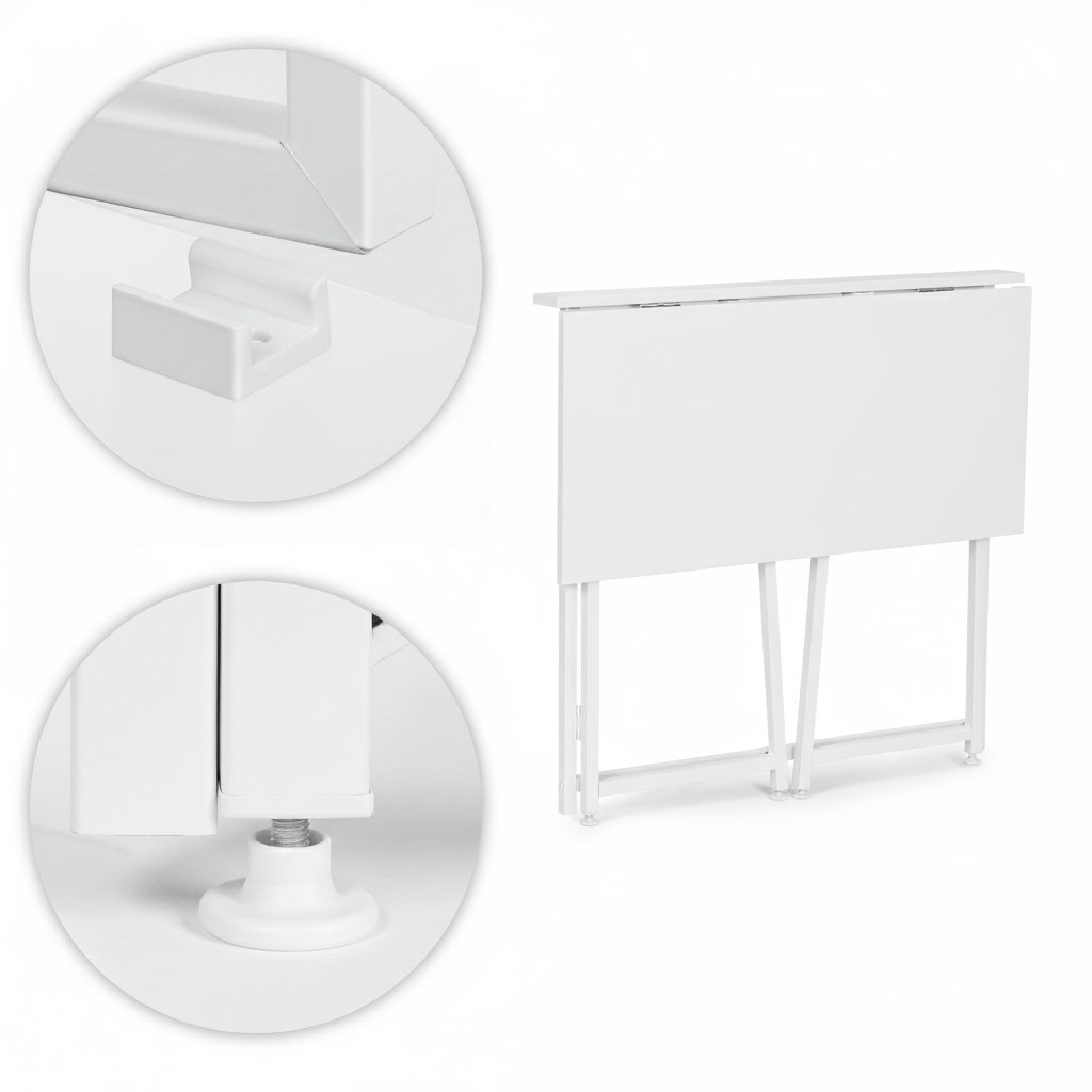 Foldable Computer Desk 80×45 cm Nešiojamas kompiuteris Table Baltas ModernHome aprašymas - Prekės nuotrauka