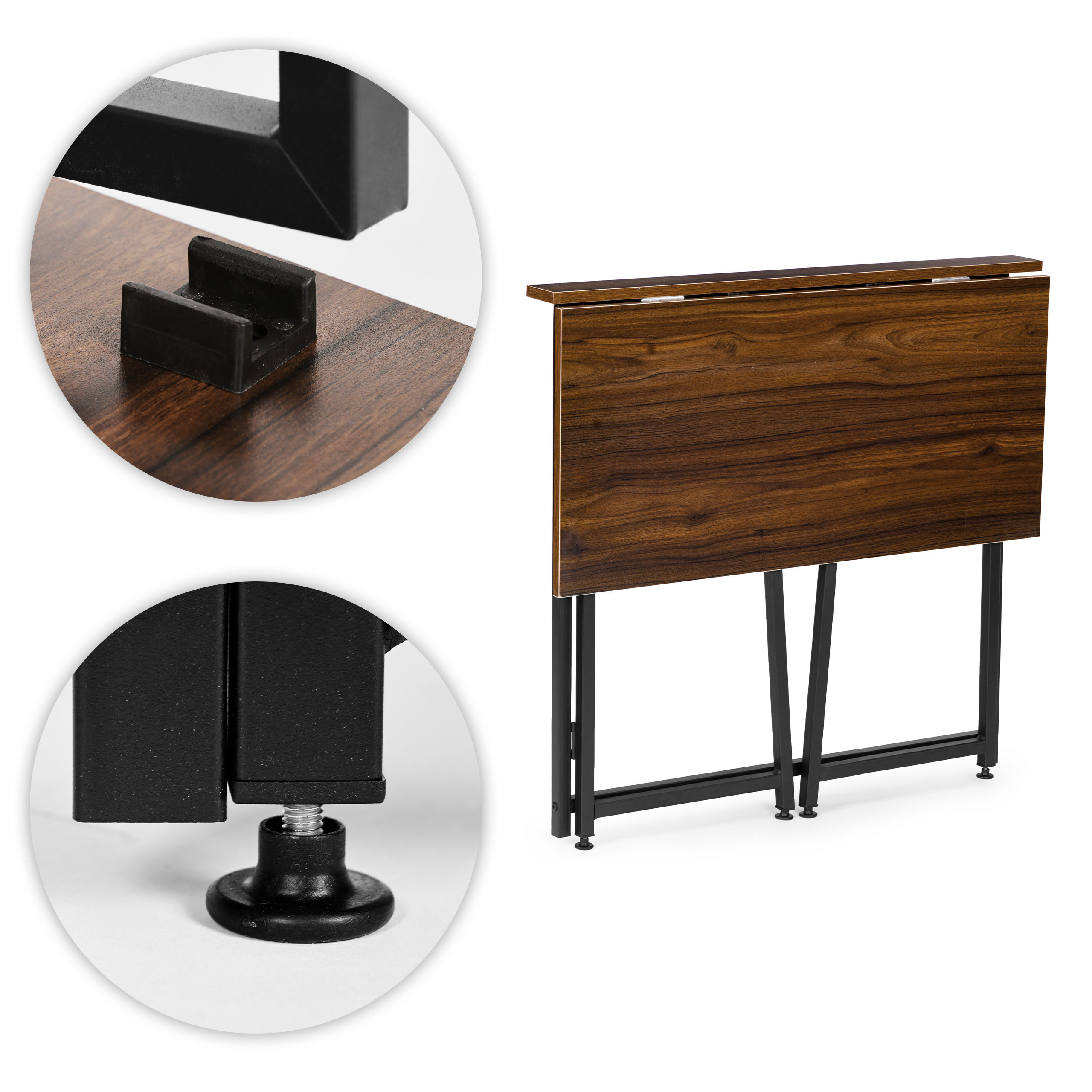 Foldable Computer Desk 80×45 cm Nešiojamas kompiuteris Table Loft Style ModernHome aprašymas - Prekės nuotrauka