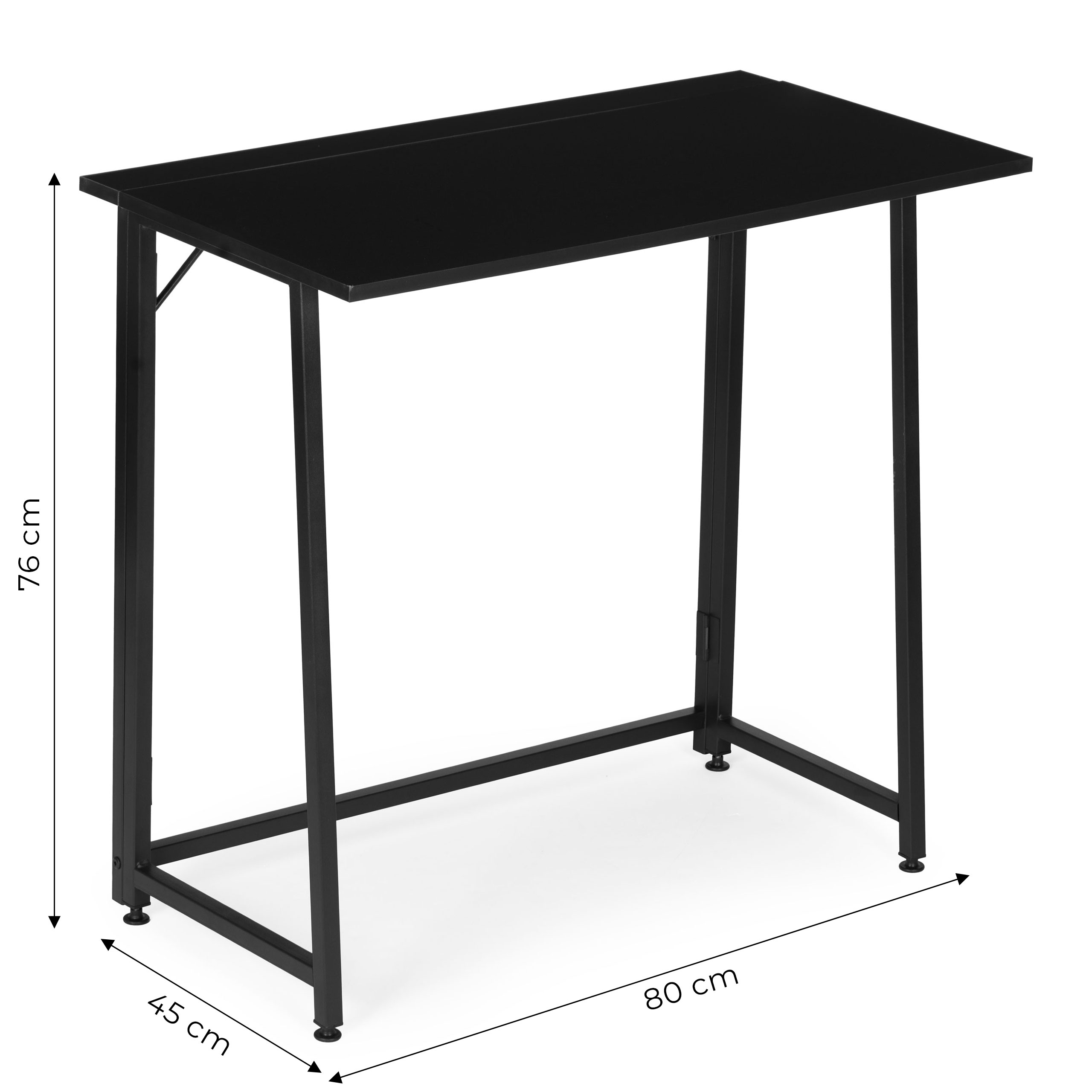 Sulankstomas kompiuterio stalas nešiojamam kompiuteriui 80 × 45 cm, juodas, ModernHome aprašymas - Prekės nuotrauka