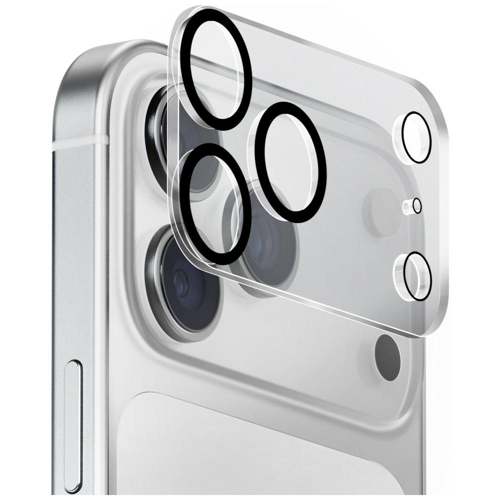 Fotoaparato objektyvo apsauga UNIQ Optix Clearshield Frameguard, skirta iPhone 18 Pro, visiškai skaidri, su aplikatoriumi aprašymas - Prekės nuotrauka