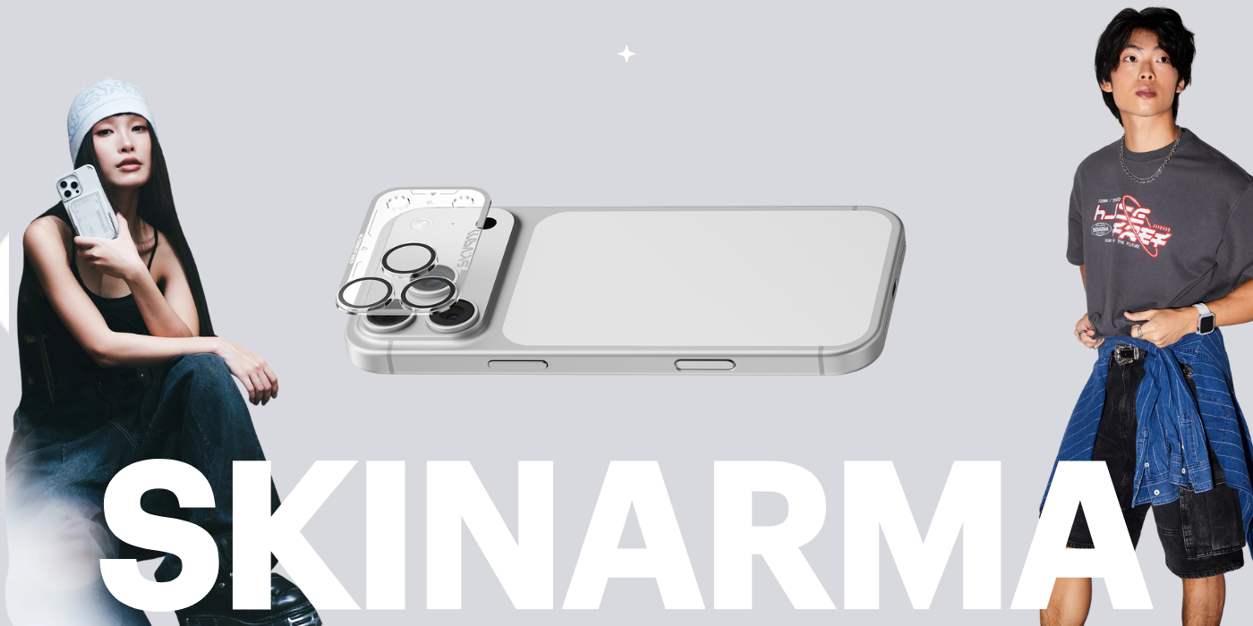 Fotoaparato objektyvo stiklas Skinarma Magma Full Matte skirtas iPhone 17 Pro Max pilkas aprašymas - Prekės nuotrauka