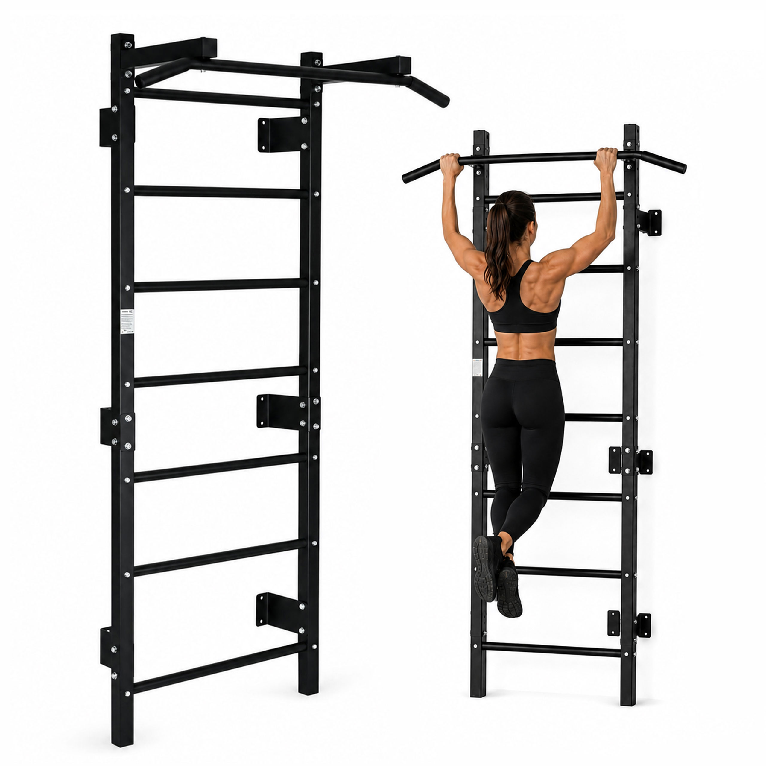 Gimnastikos sienelė 228 cm, prisitraukimų skersinis vaikams ir suaugusiems, juoda MOVEPRO aprašymas - Prekės nuotrauka