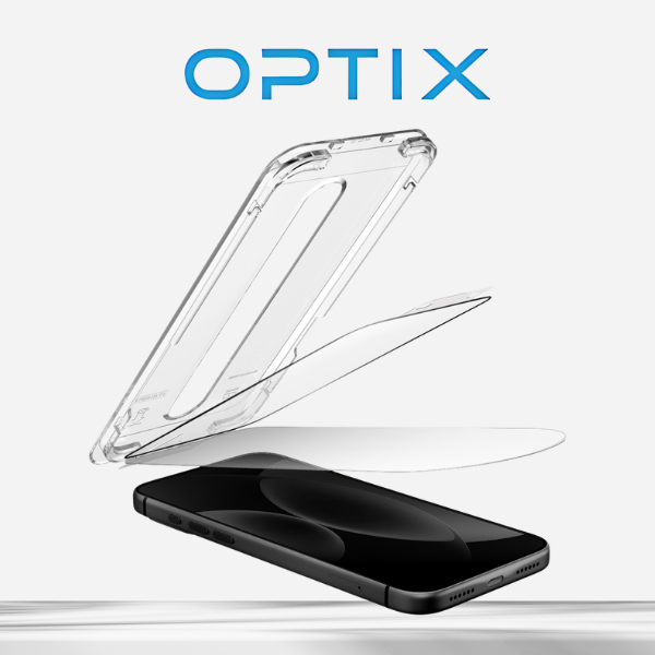 Grūdintas stiklas UNIQ Optix SwiftFit Vivid DX2, skirtas iPhone 18 Pro su aplikatoriumi aprašymas - Prekės nuotrauka