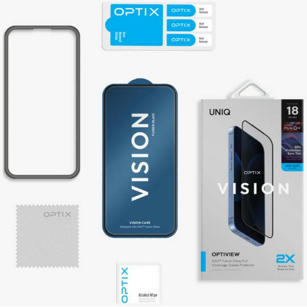 Grūdintas stiklas UNIQ Optix Vision Optiview DX2, skirtas iPhone 18 Pro Max aprašymas - Prekės nuotrauka
