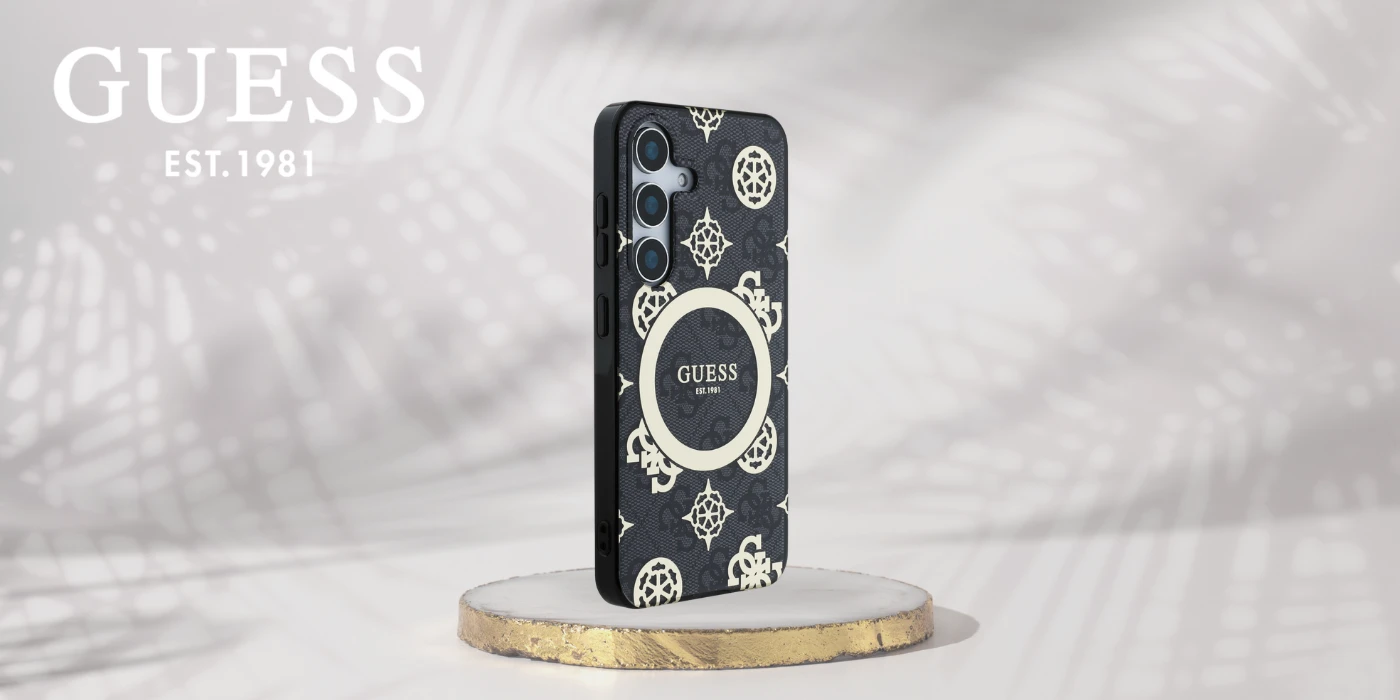 Guess 4G Background Gold Electroplated Peony Pattern MagSafe Samsung Galaxy S25 dėklas telefonui juodos spalvos aprašymas - Prekės nuotrauka Guess 4G Background Gold Electroplated Peony Pattern MagSafe Samsung Galaxy S25 dėklas telefonui juodos spalvos aprašymas - Prekės nuotrauka