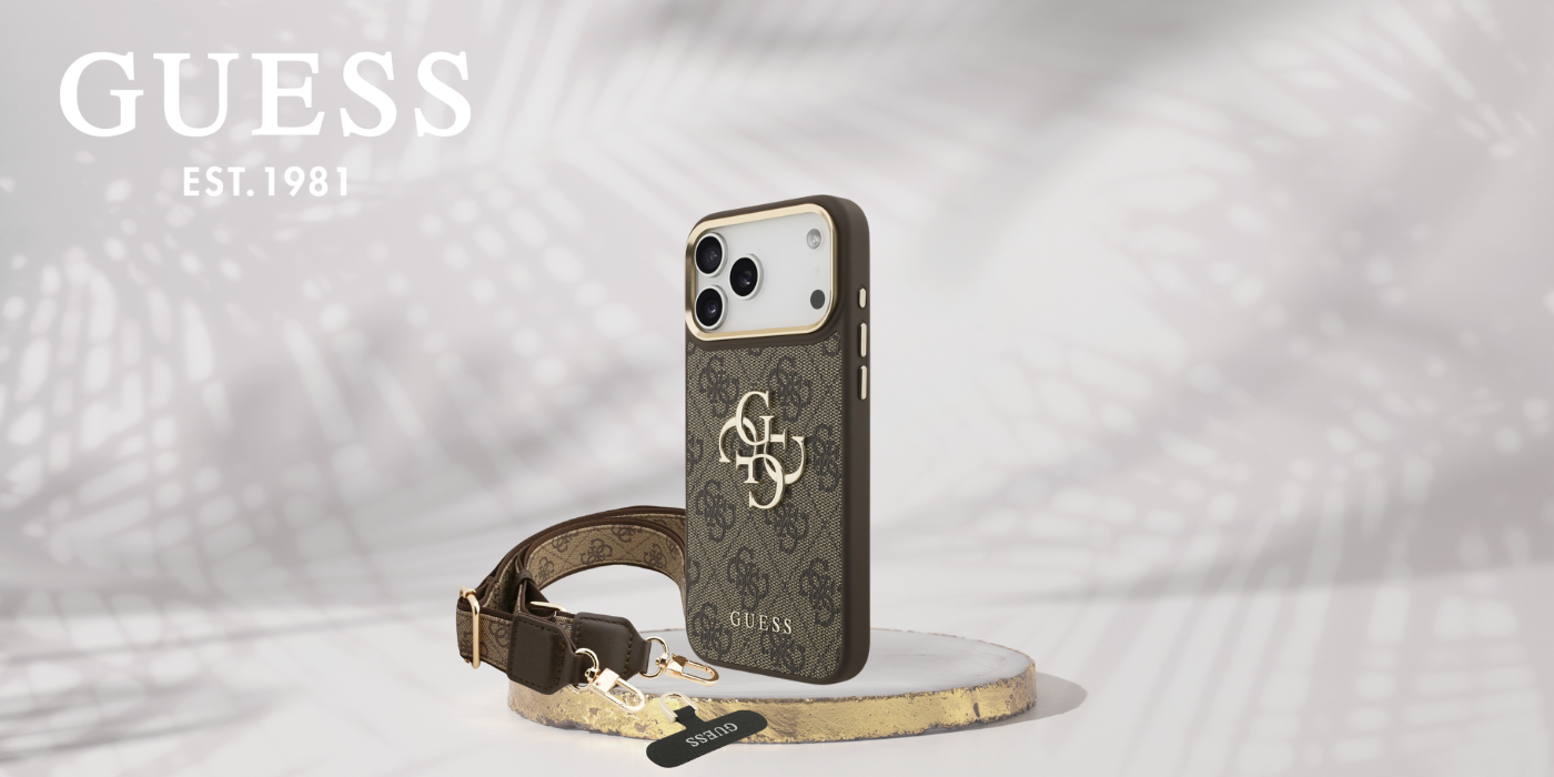 Guess 4G Big 4G Classic Logo Big Strap Metal Mygtukai dėklas skirtas Apple iPhone 17 Pro Max Brown aprašymas - Prekės nuotrauka