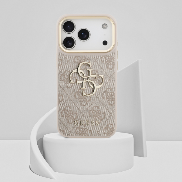 Guess 4G Big 4G Classic Logo Big Strap Metal Mygtukai dėklas skirtas Apple iPhone 17 Pro rožinės spalvos aprašymas - Prekės nuotrauka Guess 4G Big 4G Classic Logo Big Strap Metal Mygtukai dėklas skirtas Apple iPhone 17 Pro rožinės spalvos aprašymas - Prekės nuotrauka
