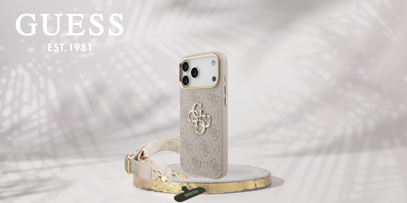 Guess 4G Big 4G Classic Logo Big Strap Metal Mygtukai dėklas skirtas Apple iPhone 17 Pro Max rožinės spalvos aprašymas - Prekės nuotrauka