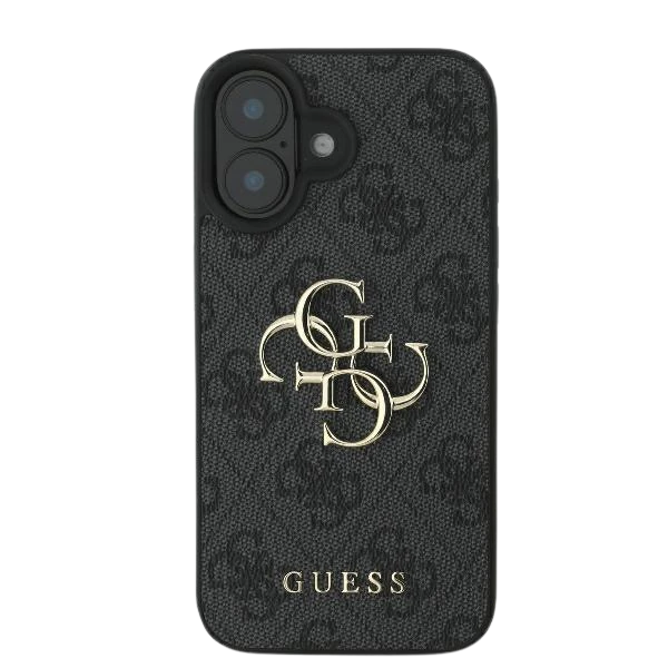 Guess 4G Big Logo Apple iPhone 16 – dėklas telefonui juodos spalvos aprašymas - Prekės nuotrauka