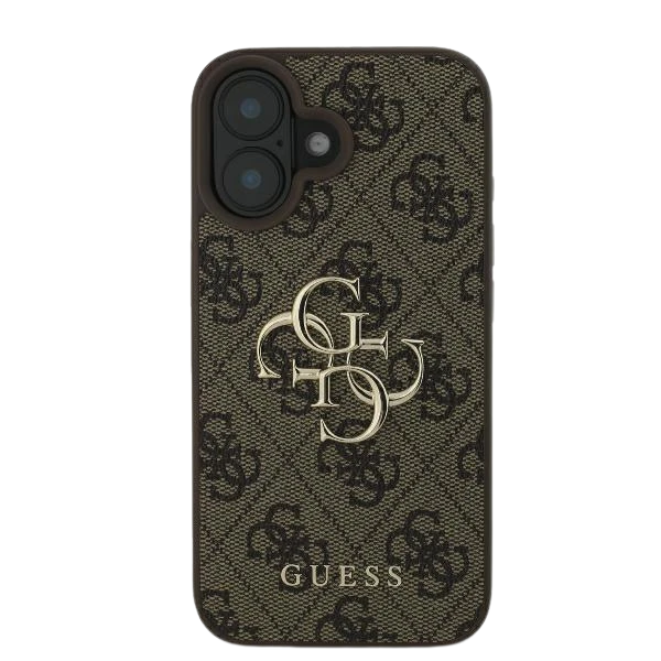 Guess 4G Big Logo Apple iPhone 16 – dėklas telefonui rudos spalvos aprašymas - Prekės nuotrauka