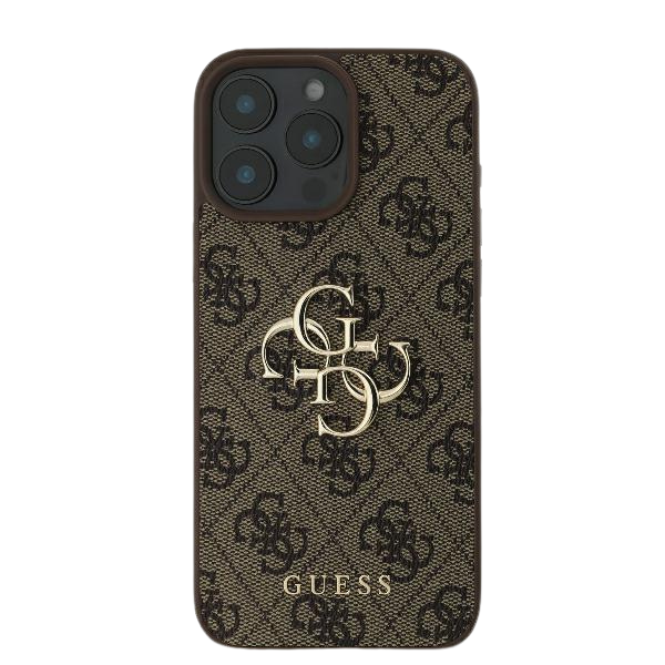 Guess 4G Big Logo iPhone 16 Pro Max – telefono dėklas, rudos spalvos aprašymas - Prekės nuotrauka