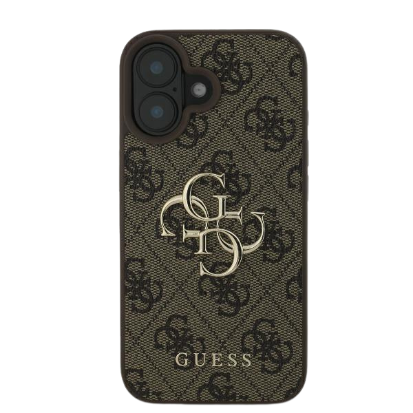 Guess 4G Big Logo iPhone 16 – telefono dėklas, rudos spalvos aprašymas - Prekės nuotrauka