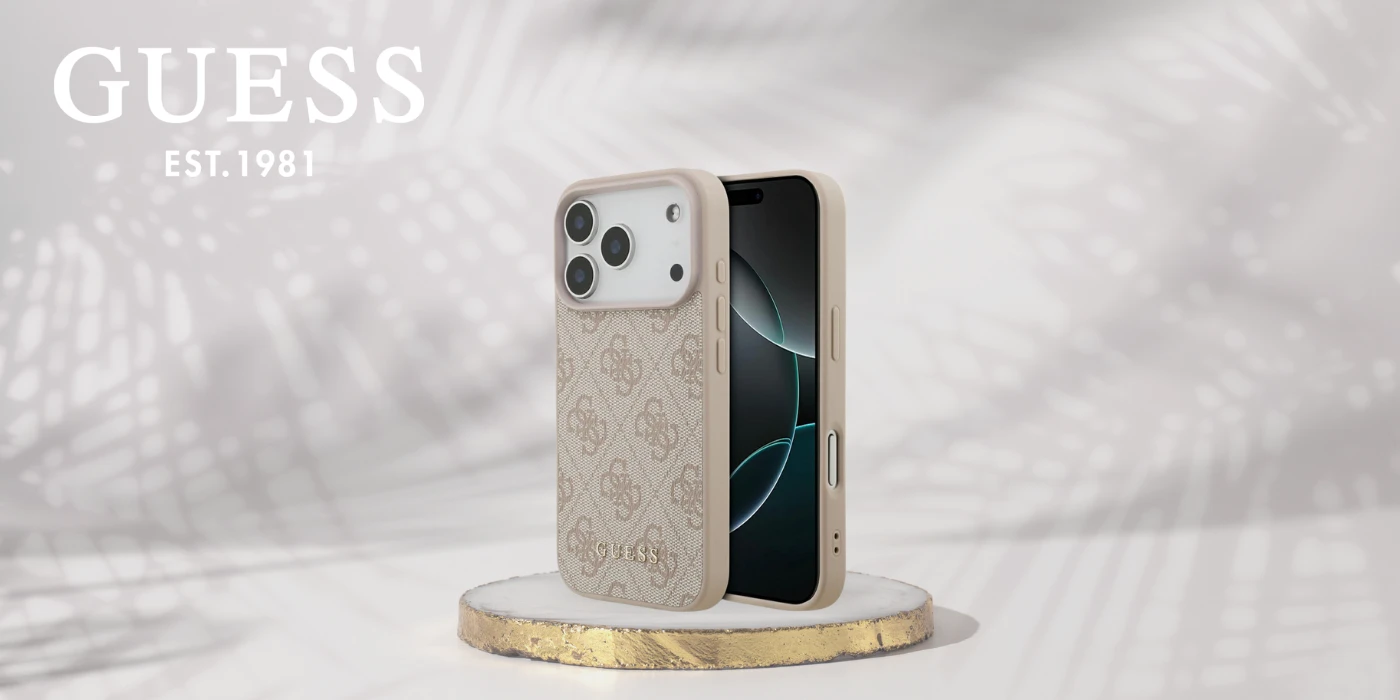 Guess 4G Classic dėklas skirtas Apple iPhone 17 Pro rožinės spalvos aprašymas - Prekės nuotrauka