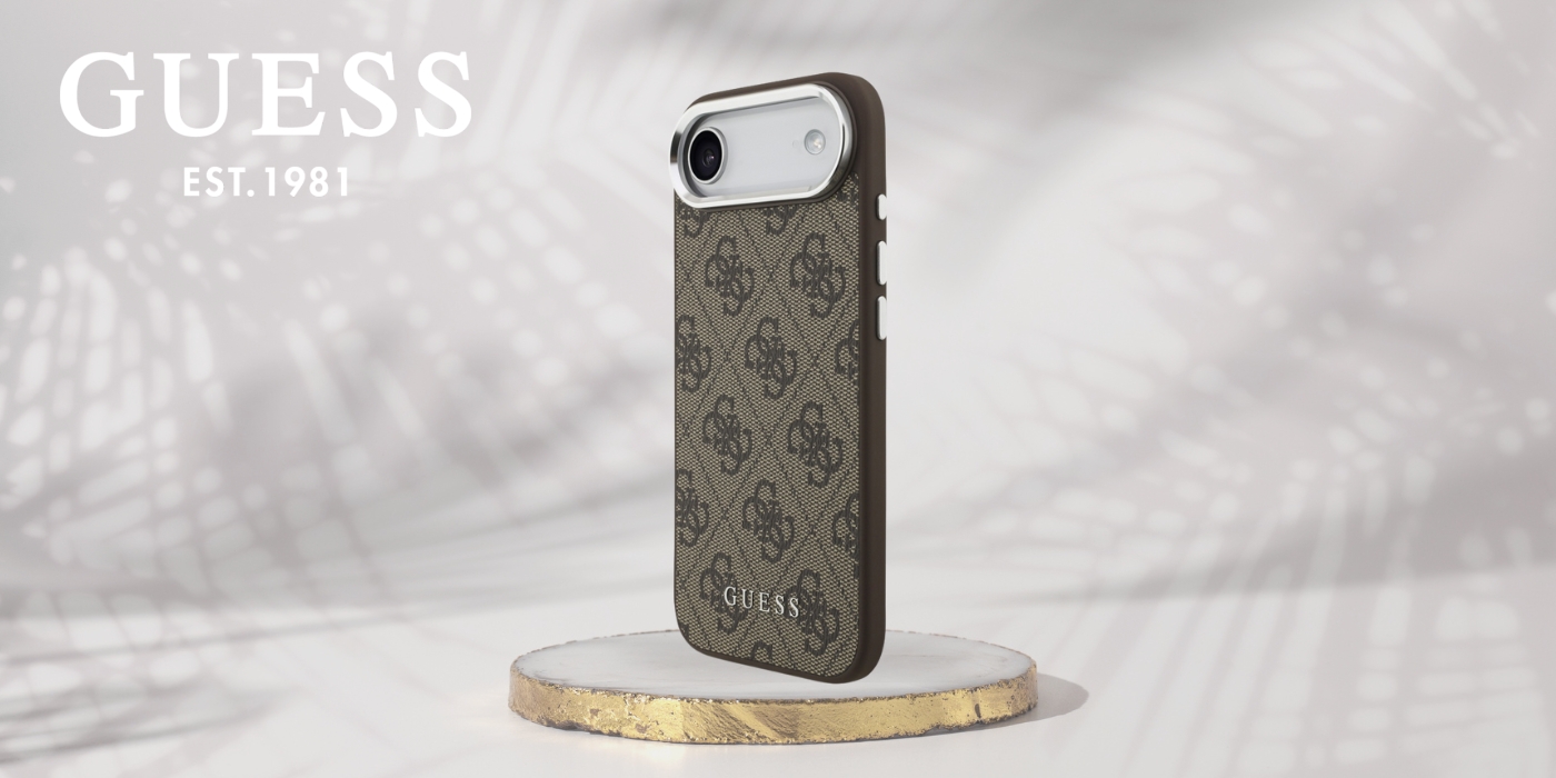 Guess 4G Classic Logo MagSafe dėklas, skirtas iPhone, rudos spalvos aprašymas - Prekės nuotrauka