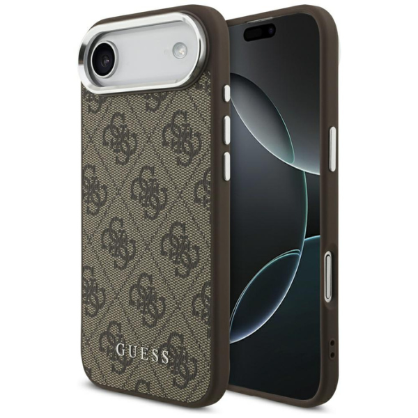 Guess 4G Classic Logo MagSafe dėklas, skirtas iPhone, rudos spalvos aprašymas - Prekės nuotrauka