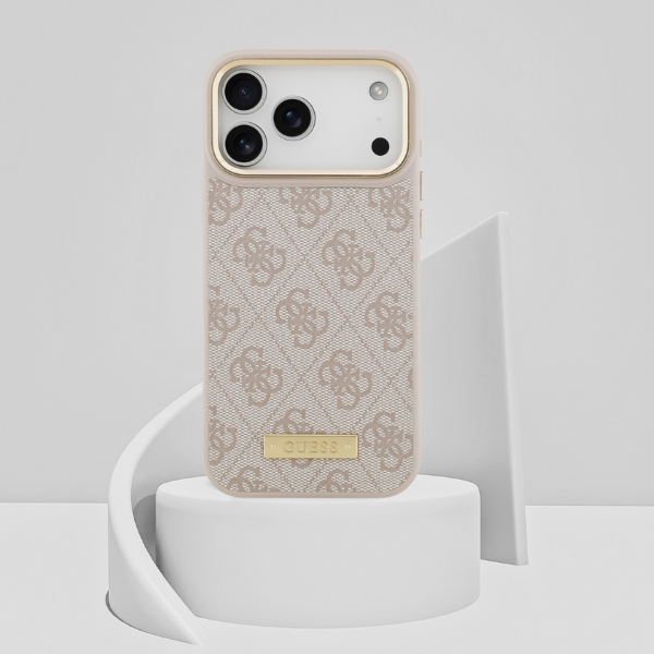 Guess 4G Logo Plate MagSafe dėklas Apple iPhone 17 Pro Max rožinės spalvos aprašymas - Prekės nuotrauka Guess 4G Logo Plate MagSafe dėklas Apple iPhone 17 Pro Max rožinės spalvos aprašymas - Prekės nuotrauka