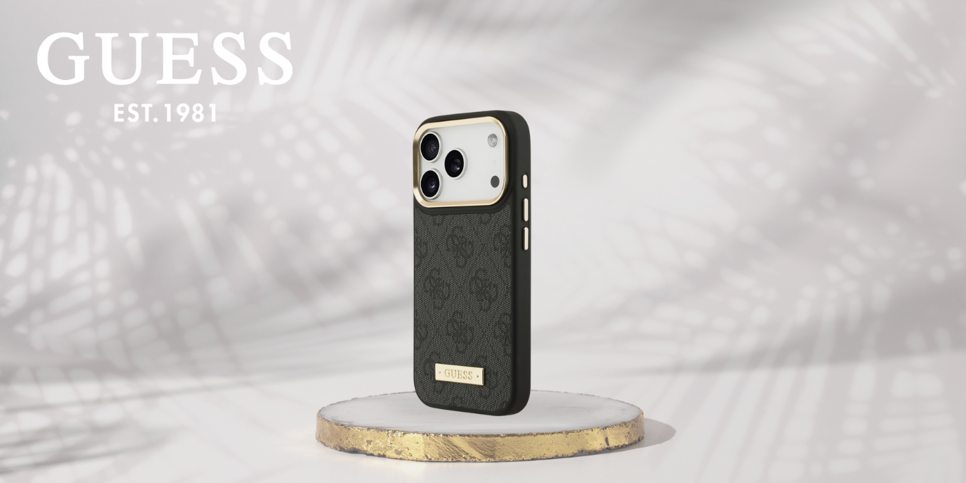 Guess 4G Logo Plate MagSafe dėklas iPhone 17 Pro juodos spalvos aprašymas - Prekės nuotrauka