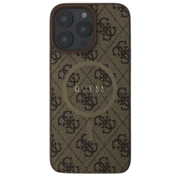 Guess 4G Ring Classic Logo MagSafe Apple iPhone 16 Pro – dėklas telefonui rudos spalvos aprašymas - Prekės nuotrauka Guess 4G Ring Classic Logo MagSafe Apple iPhone 16 Pro – dėklas telefonui rudos spalvos aprašymas - Prekės nuotrauka