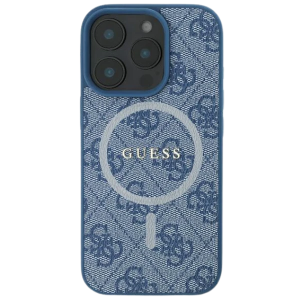 Guess 4G Ring Classic Logo MagSafe Apple iPhone 16 Pro - dėklas telefonui mėlynos spalvos aprašymas - Prekės nuotrauka