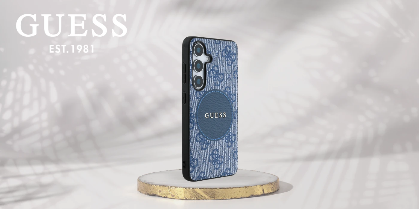 Guess 4G Round Patch Classic Logo MagSafe Samsung Galaxy S25 Plus dėklas telefonui mėlynos spalvos aprašymas - Prekės nuotrauka
