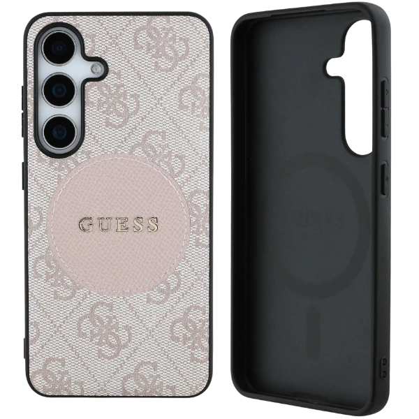 Guess 4G Round Patch Classic Logo MagSafe Samsung Galaxy S25 Plus dėklas telefonui rožinės spalvos aprašymas - Prekės nuotrauka Guess 4G Round Patch Classic Logo MagSafe Samsung Galaxy S25 Plus dėklas telefonui rožinės spalvos aprašymas - Prekės nuotrauka