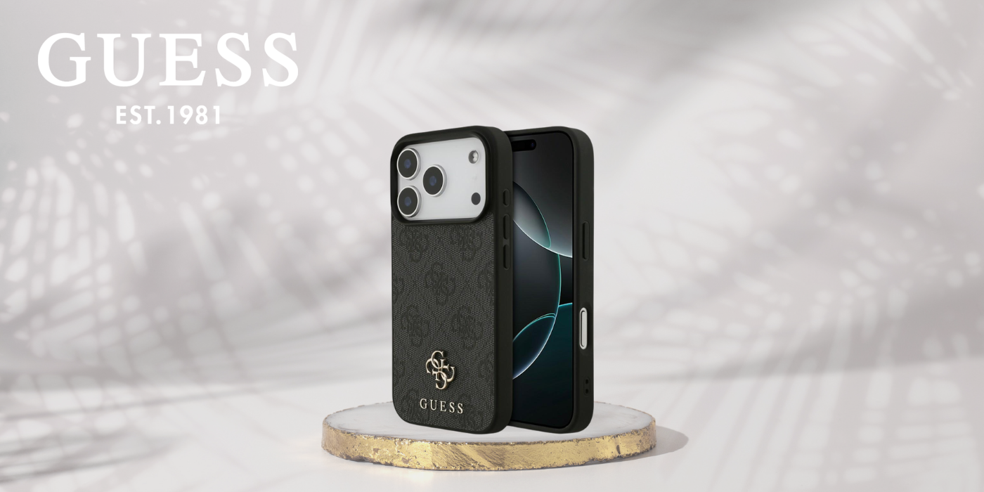 Guess 4G Small Classic Logo MagSafe dėklas, skirtas iPhone 18 Pro / 17 Pro, juodas aprašymas - Prekės nuotrauka
