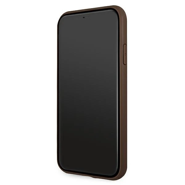 Guess Apple iPhone 11 / XR from the 4G Big Metal Logo series – dėklas telefonui rudos spalvos aprašymas - Prekės nuotrauka