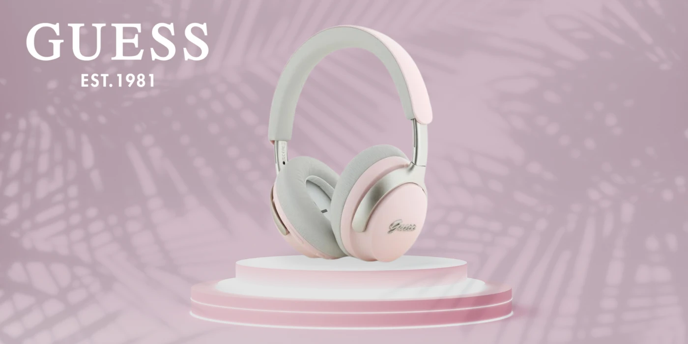 Guess Bluetooth ausinės ANC/ENC GUBHC22PSBCSMP rožinės spalvos DB Metal Script Logo aprašymas - Prekės nuotrauka Guess Bluetooth ausinės ANC/ENC GUBHC22PSBCSMP rožinės spalvos DB Metal Script Logo aprašymas - Prekės nuotrauka