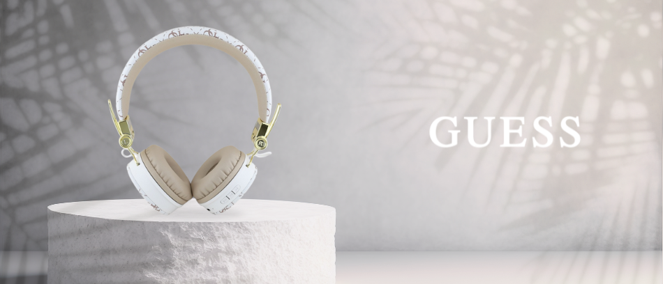 Guess Bluetooth Ausinės ENC GUBH70E4PTMH baltos spalvos 4G Triangle Round Shape aprašymas - Prekės nuotrauka