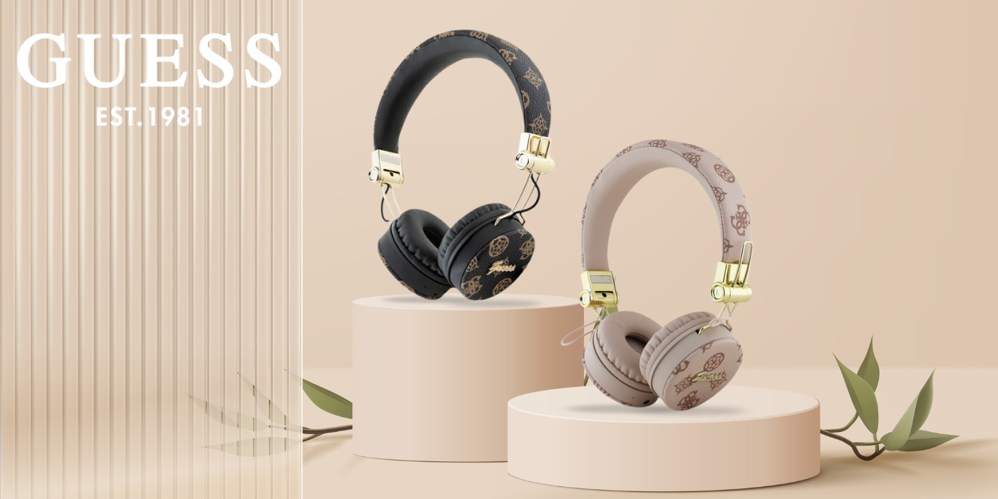 Guess Bluetooth Ausinės ENC GUBH70EPOSMK juodos spalvos Peony Script Round Shape aprašymas - Prekės nuotrauka