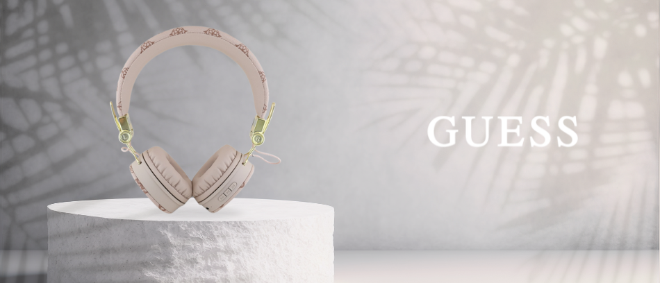 Guess Bluetooth Ausinės ENC GUBH70EPOSMW rudos spalvos Peony Script Round Shape aprašymas - Prekės nuotrauka