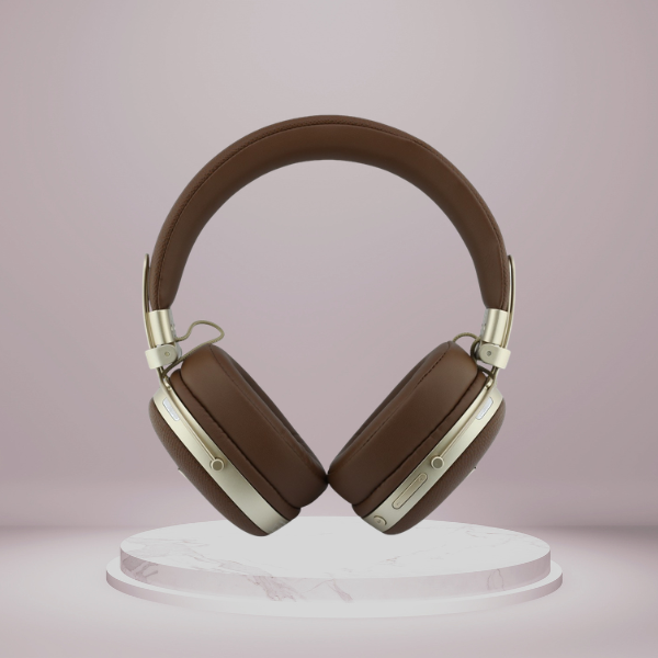 „Guess“ „Bluetooth“ ausinės ENC „Metal Grained Triangle Logo“, rudos spalvos aprašymas - Prekės nuotrauka