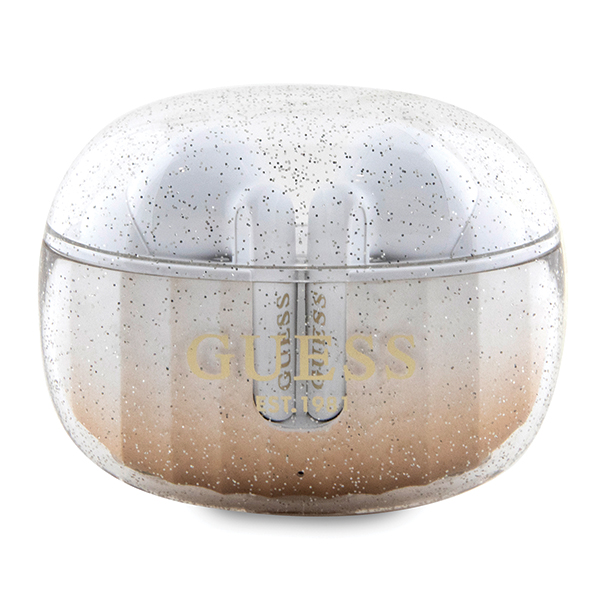 Guess Bluetooth Ausinės GUTWSHDGKEED TWS + Docking Station Auksinė/auksinis Glitter Gradient aprašymas - Prekės nuotrauka