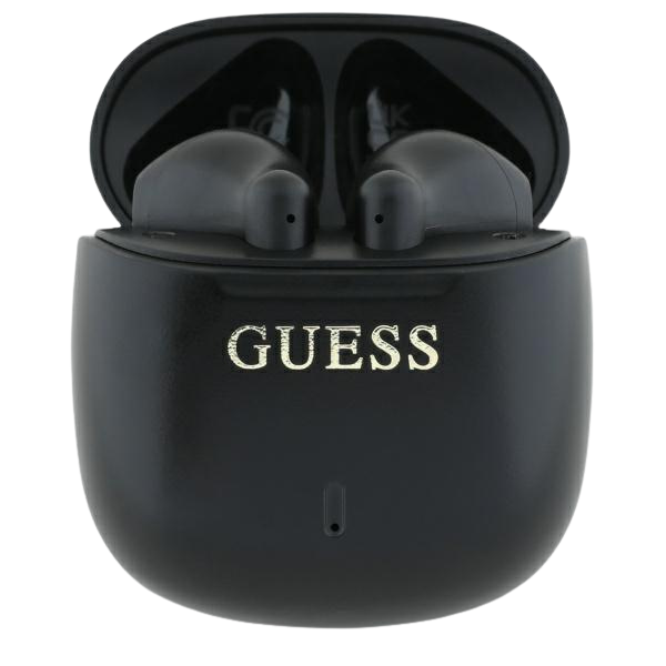 Guess Bluetooth ausinės GUTWSJ14ESGK TWS + docking station juodos spalvos Printed Classic Logo aprašymas - Prekės nuotrauka