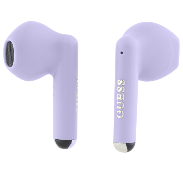 Guess Bluetooth ausinės GUTWSJ14ESGU TWS + docking station violetinė Printed Classic Logo aprašymas - Prekės nuotrauka