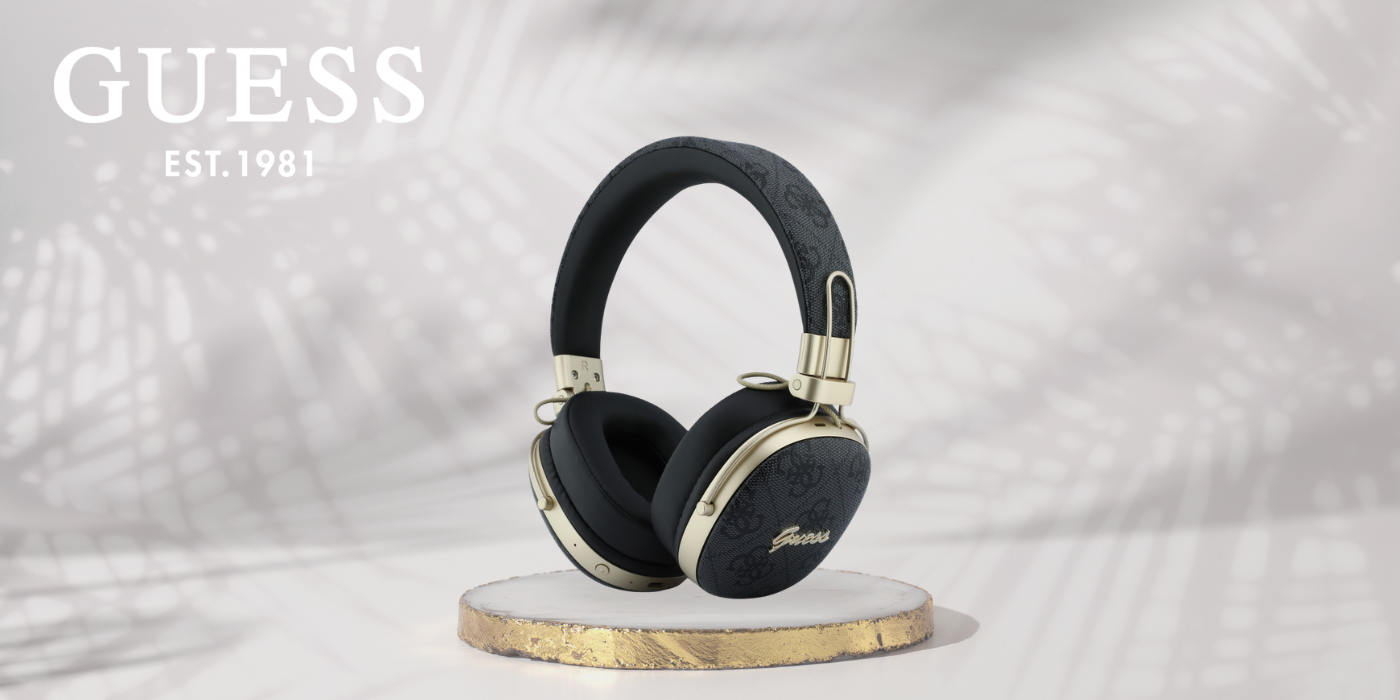 „Guess“ „Bluetooth“ ENC „Metal 4G Script Logo“ ausinės, juodos spalvos aprašymas - Prekės nuotrauka