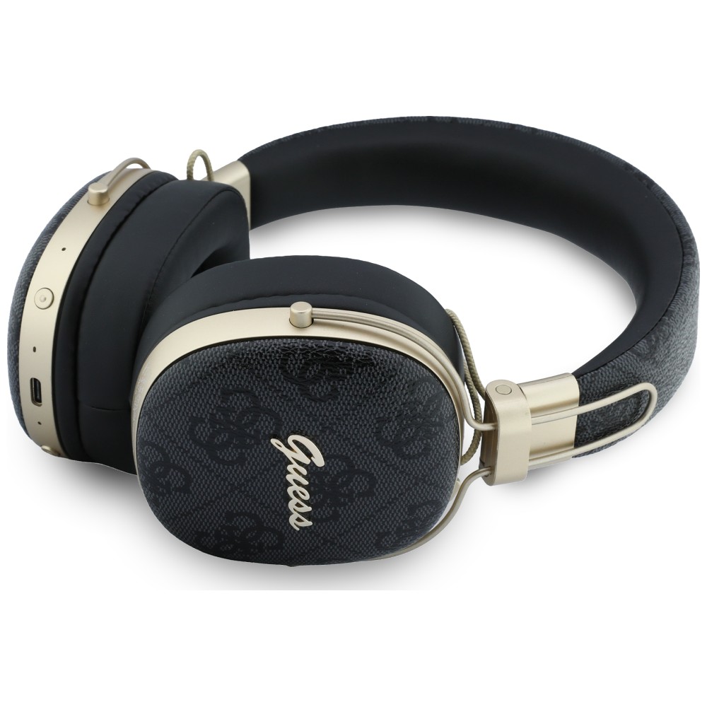 „Guess“ „Bluetooth“ ENC „Metal 4G Script Logo“ ausinės, juodos spalvos aprašymas - Prekės nuotrauka