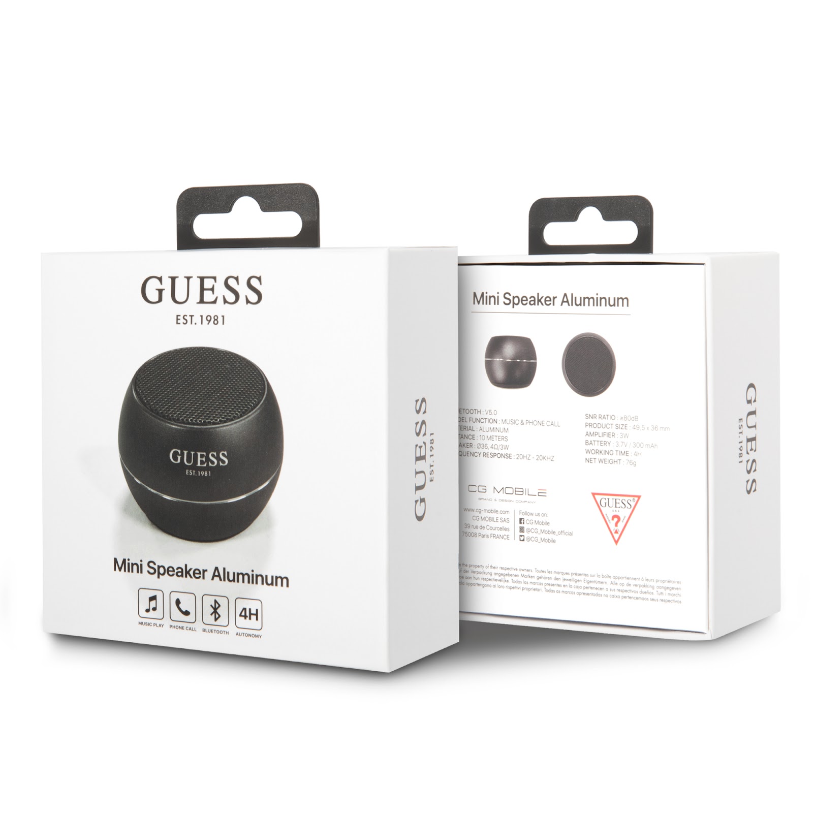 Guess Bluetooth garsiakalbis GUWSALGEK mini garsiakalbis juodos spalvos aprašymas - Prekės nuotrauka